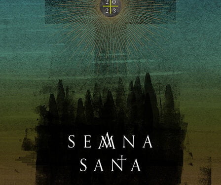 Una gran Cruz y nazarenos formando un cáliz, el cartel de la Semana Santa de Cuenca 2023 obra de José Antonio Perona 1 Una gran Cruz y nazarenos formando un cáliz, el cartel de la Semana Santa de Cuenca 2023 obra de José Antonio Perona