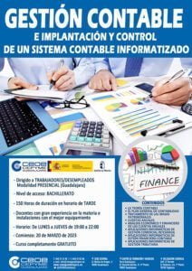 Abierto el plazo de inscripción para el curso gratuito gestión contable e implantación y control de un sistema contable informatizado de CEOE-Cepyme Guadalajara