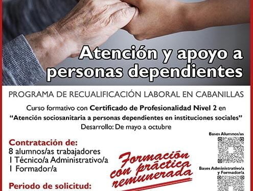 Cabanillas convoca nueva edición del programa regional «Recual», sobre atención a la dependencia, y con 8 plazas para alumnos y alumnas trabajadores 1 Cabanillas convoca nueva edición del programa regional «Recual», sobre atención a la dependencia, y con 8 plazas para alumnos y alumnas trabajadores