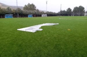 Vandalismo en el recién remodelado campo de fútbol de Tiradores