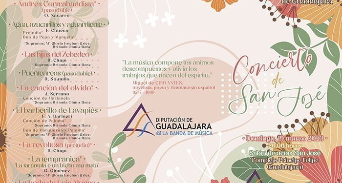 Concierto de San José de la Banda de Música de la Diputación de Guadalajara el domingo 19 1 Concierto de San José de la Banda de Música de la Diputación de Guadalajara el domingo 19