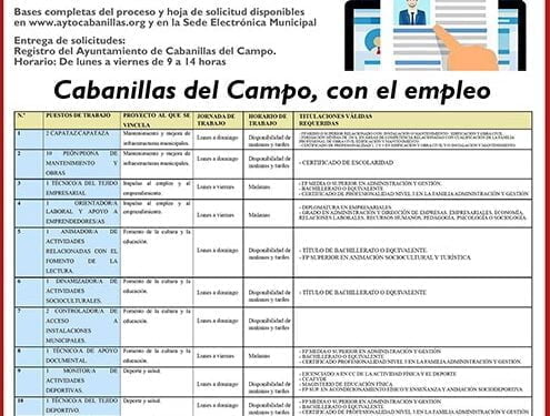 El Ayuntamiento de Cabanillas convoca la segunda tanda de contrataciones del Plan de Empleo de Castilla-La Mancha 2023