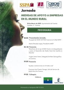 El ayuntamiento de Fuentes acoge este lunes la jornada sobre apoyo a empresas en el mundo rural