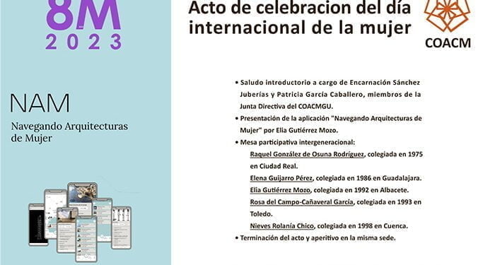 El COACM celebrará el 8M con un acto abierto al público en su Demarcación de Guadalajara 1 El COACM celebrará el 8M con un acto abierto al público en su Demarcación de Guadalajara