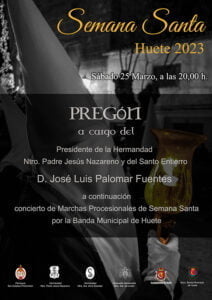 Este sábado, 25 de marzo, pregón de la Semana Santa y procesión infantil en Huete