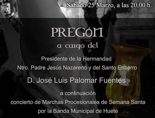 Este sábado, 25 de marzo, pregón de la Semana Santa y procesión infantil en Huete