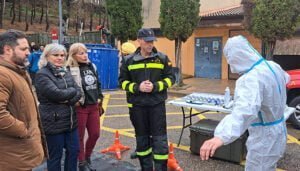 La subdelegada del Gobierno de Guadalajara visita a la UME durante un ejercicio multirriesgo