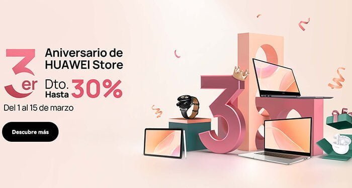 La tienda online Huawei Store celebra su 3er aniversario con descuentos de hasta el 30%