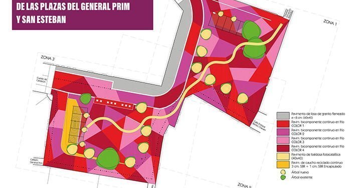 Las nuevas plazas de San Esteban y Prim de Guadalajara se llenarán de colorido, vegetación y de más espacios de sombra
