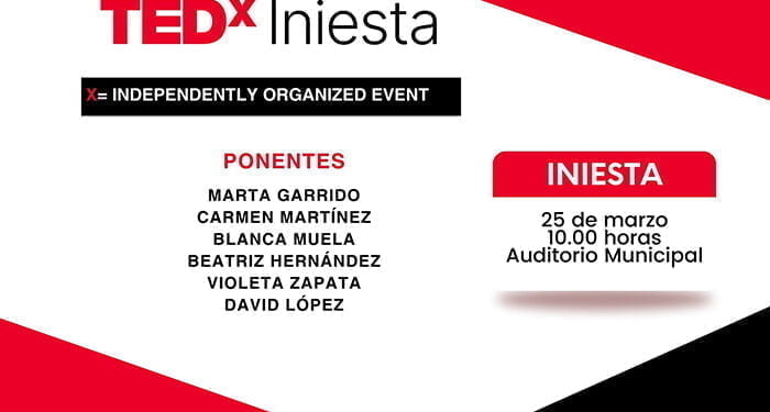 Iniesta acogerá el evento TEDxIniesta el 25 de marzo 1 Iniesta acogerá el evento TEDxIniesta el 25 de marzo