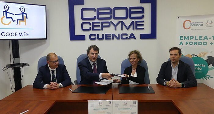 CEOE-Cepyme Cuenca y COCEMFE firman un convenio para la empleabilidad de las personas con discapacidad