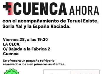 +CUENCA Ahora presentará este viernes en la capital conquense sus candidaturas en un acto junto con España Vaciada, Teruel Existe y Soria ¡YA!