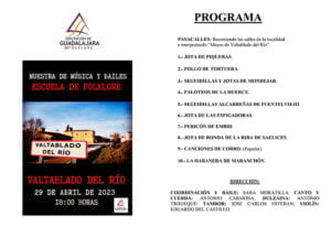 Muestra de música y bailes de la Escuela de Folklore de la Diputación de Guadalajara el sábado 29 en Valtablado