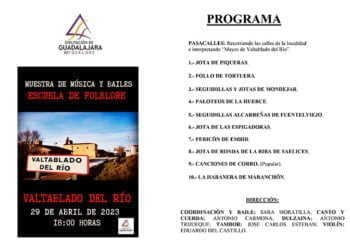 Muestra de música y bailes de la Escuela de Folklore de la Diputación de Guadalajara el sábado 29 en Valtablado
