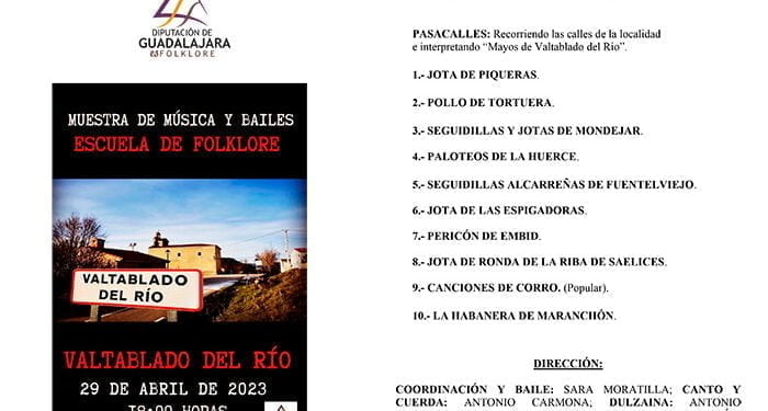 Muestra de música y bailes de la Escuela de Folklore de la Diputación de Guadalajara el sábado 29 en Valtablado 1 Muestra de música y bailes de la Escuela de Folklore de la Diputación de Guadalajara el sábado 29 en Valtablado