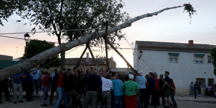 Fuentenovilla ya luce su impresionante mayo en la Plaza de la Iglesia