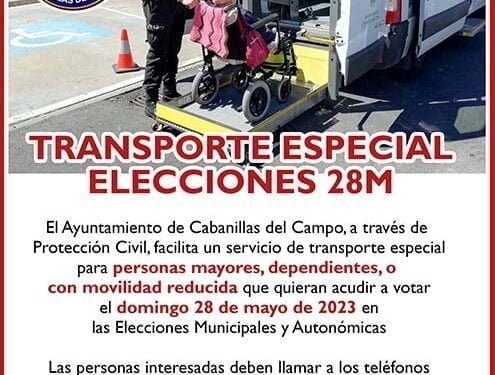 Cabanillas habilita un sistema de transporte especial para personas con problemas de movilidad, el día de las Elecciones Municipales 1 Cabanillas habilita un sistema de transporte especial para personas con problemas de movilidad, el día de las Elecciones Municipales