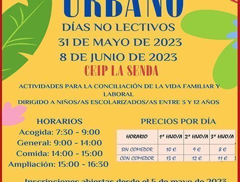 El Ayuntamiento de Cabanillas organiza jornadas de Campamento Urbano para los festivos regionales del 31 de mayo y 8 de junio