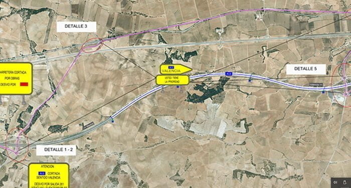 Afectación al tráfico en la autovía A-3 por obras de rehabilitación del firme en Fuenterrobles y Caudete de las Fuentes 1 Afectación al tráfico en la autovía A-3 por obras de rehabilitación del firme en Fuenterrobles y Caudete de las Fuentes