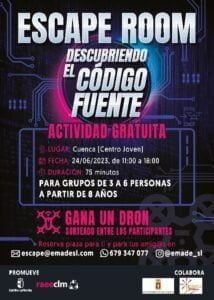 El Centro Joven de Cuenca acoge este sábado el Escape Room ‘Descubriendo el código fuente’ para jóvenes y adultos de entre 12 y 35 años
