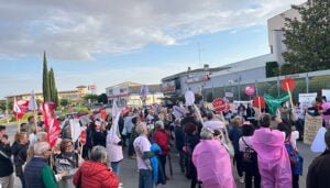 Cerca de 200 personas se concentran frente a Incarlopsa para protestar por la macrogranja proyectada en Villalba de la Sierra