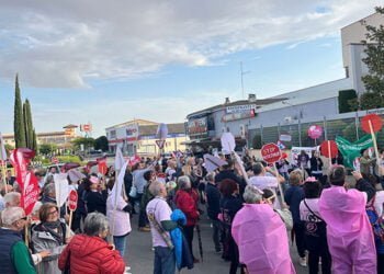 Cerca de 200 personas se concentran frente a Incarlopsa para protestar por la macrogranja proyectada en Villalba de la Sierra
