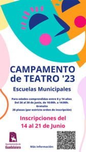 Este miércoles, 14 de junio, Guadalajara abre el plazo de inscripción al campamento de teatro municipal para edades de 8 a 14 años