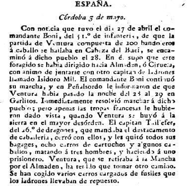 Partida del bandolero Ventura