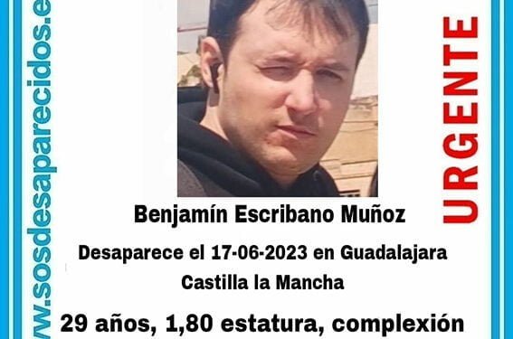 Se busca a Benjamín Escribano Muñoz, un joven de 29 años desaparecido en Guadalajara