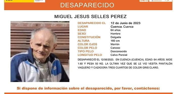 Se busca a Jesús, desaparecido desde el día 12 en Cuenca