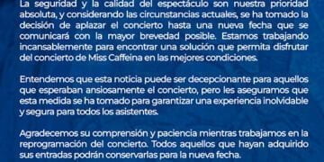 Aplazado el concierto de Miss Caffeina en Estival Cuenca