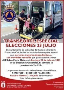 Ayuntamiento de Cabanillas y Protección Civil habilitan de nuevo el servicio de transporte electoral para personas con dificultades de movilidad