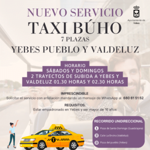cartel taxi buho yebes