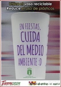 El Ayuntamiento de Cabanillas entregará, un año más, vasos reutilizables a los peñistas, para reducir el volumen de residuos en Fiestas