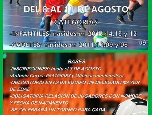 El Ayuntamiento de Huete organiza un torneo infantil y cadete de de fútbol-sala