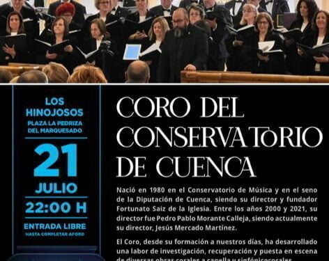 El Coro del Conservatorio de Cuenca actuará en Los Hinojosos el 21 de julio 1 El Coro del Conservatorio de Cuenca actuará en Los Hinojosos el 21 de julio