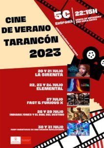 La programación del cine de verano en Tarancón continúa con ‘La Sirenita’, ‘Elemental’ ‘Fasta & Furious X’, Indiana Jones y Ruby