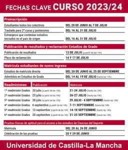 La UCLM abre el 14 de julio el plazo de automatrícula para estudiantes de primer curso de grado admitidos en la preinscripción