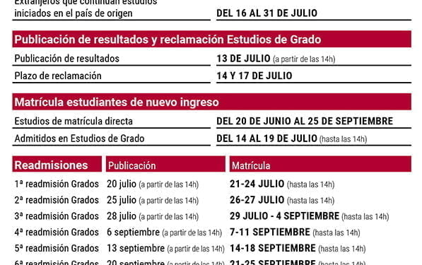 La UCLM abre el 14 de julio el plazo de automatrícula para estudiantes de primer curso de grado admitidos en la preinscripción 1 La UCLM abre el 14 de julio el plazo de automatrícula para estudiantes de primer curso de grado admitidos en la preinscripción