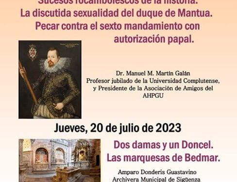Miércoles y jueves, XVIIII Ciclo de Conferencias de Verano del Archivo Histórico Provincial de Guadalajara en Sigüenza