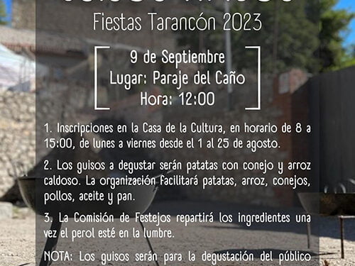 Abierto el plazo para inscribirse en la Degustación de Guisos Típicos de Tarancón 1 Abierto el plazo para inscribirse en la Degustación de Guisos Típicos de Tarancón