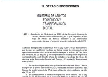 CEOE-Cepyme Cuenca señala que el tipo legal de interés de demora será del 12% durante este semestre