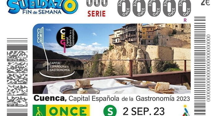 Cuenca, Capital Española de la Gastronomía, muestra en el cupón de la ONCE su cocina tradicional y de futuro