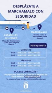 El Ayuntamiento de Cabanillas habilita autobuses para ir con seguridad a las Fiestas de Marchamalo