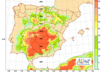 Esto es lo que nos espera esta semana: el miércoles se podrán llegar a los 44º en la zona centro