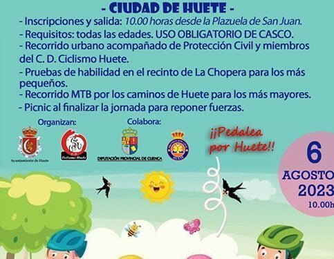 Huete celebrará el Día de la Bicicleta el próximo 6 de agosto