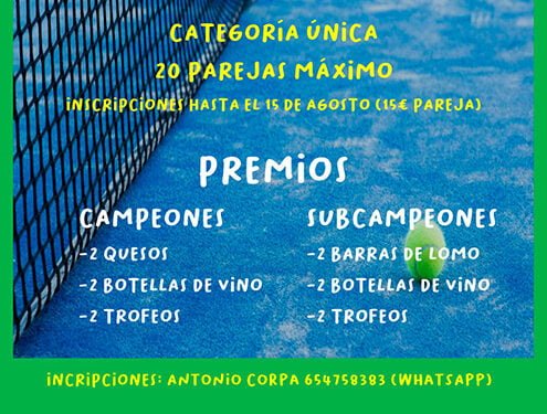 IV Torneo de Pádel en Huete el 18 y 19 de agosto