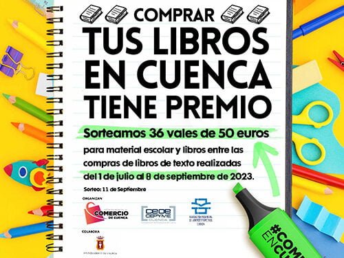 La Asociación de Libreros de Cuenca sorteará 36 vales de 50 euros entre sus clientes por la adquisición de los libros de texto