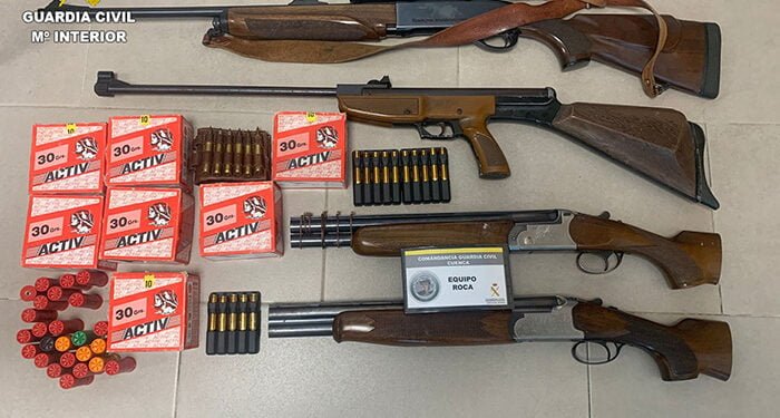La Guardia Civil de Cuenca detiene a una persona por delitos de robo, daños y tenencia ilícita de armas