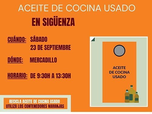 El punto informativo de la recogida selectiva del aceite de cocina usado llega a Sigüenza